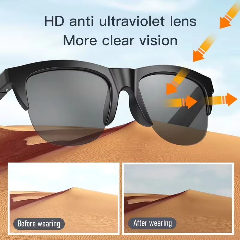 Blue Light Glasses - Kacamata Hitam Pintar Kacamata Panggilan Bluetooth