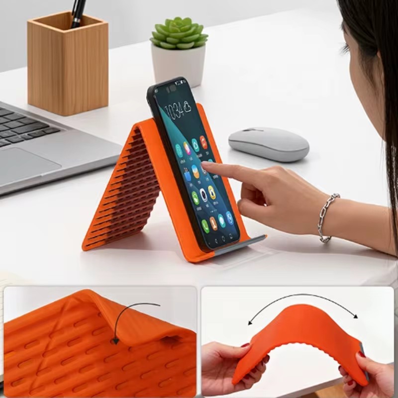 Home Office Setup - Penyangga Ponsel Silikon Lipat Fleksibel Portabel,
