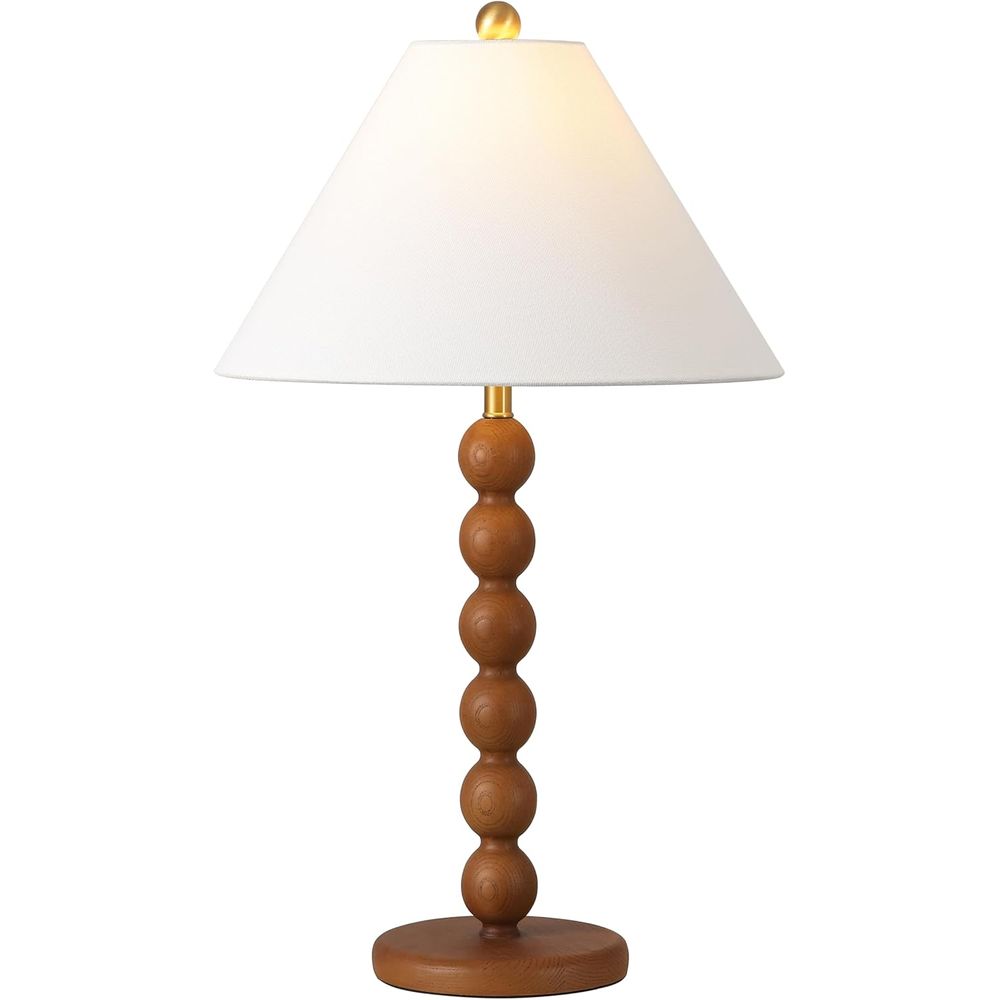 Home Office Desks - Lampu Meja Bola Bertumpuk Resin Coklat
