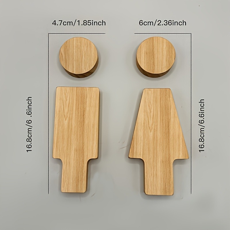 2 Buah Tanda Kamar Mandi Kayu  - Home Office Setup ulasan dan harga