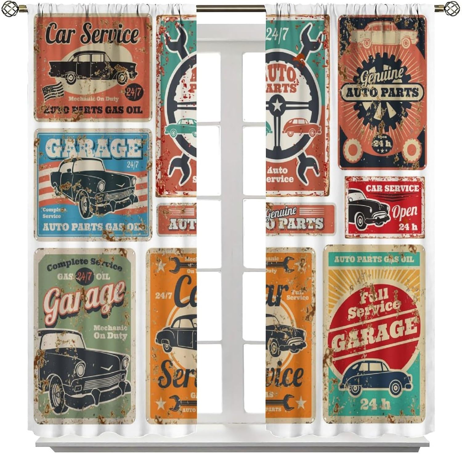 Tirai Garasi, Tirai Vintage un - Home Office Shed ulasan dan harga
