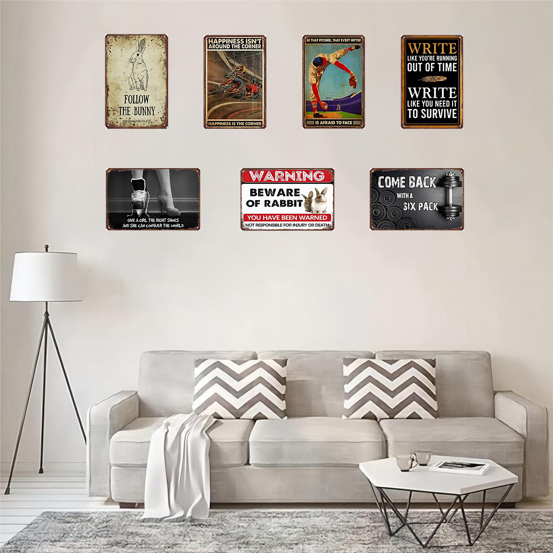 ATURAN RUMAH: Plakat Logam Eti - Home Office New Rules ulasan dan harga
