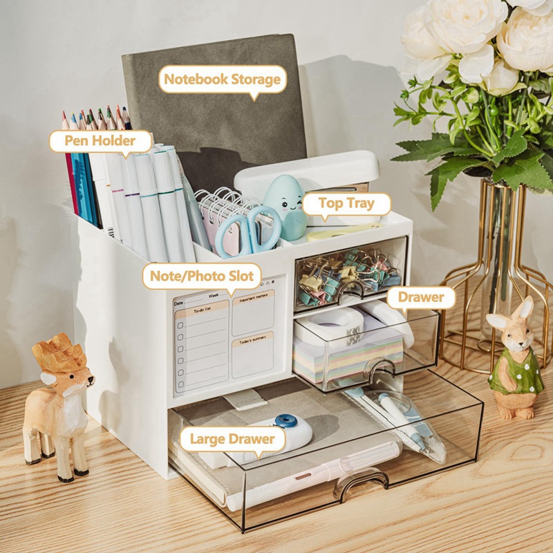 Organizer Meja dengan 3 Laci,  - Pen Holder Organizer ulasan dan harga