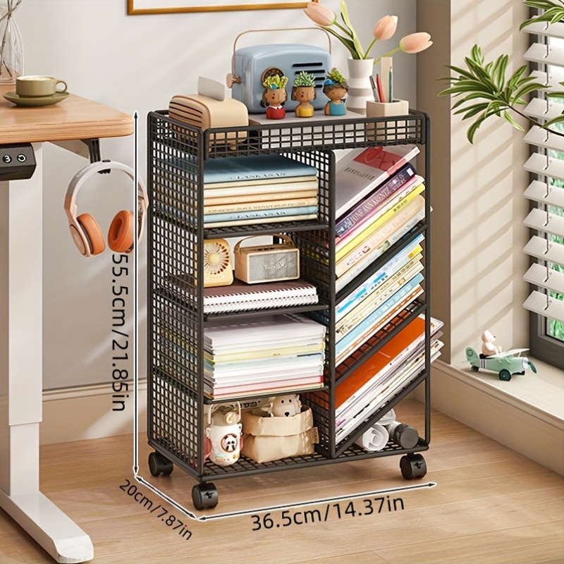 Troli Buku Beroda - Rak Buku M - Home Office Shed ulasan dan harga