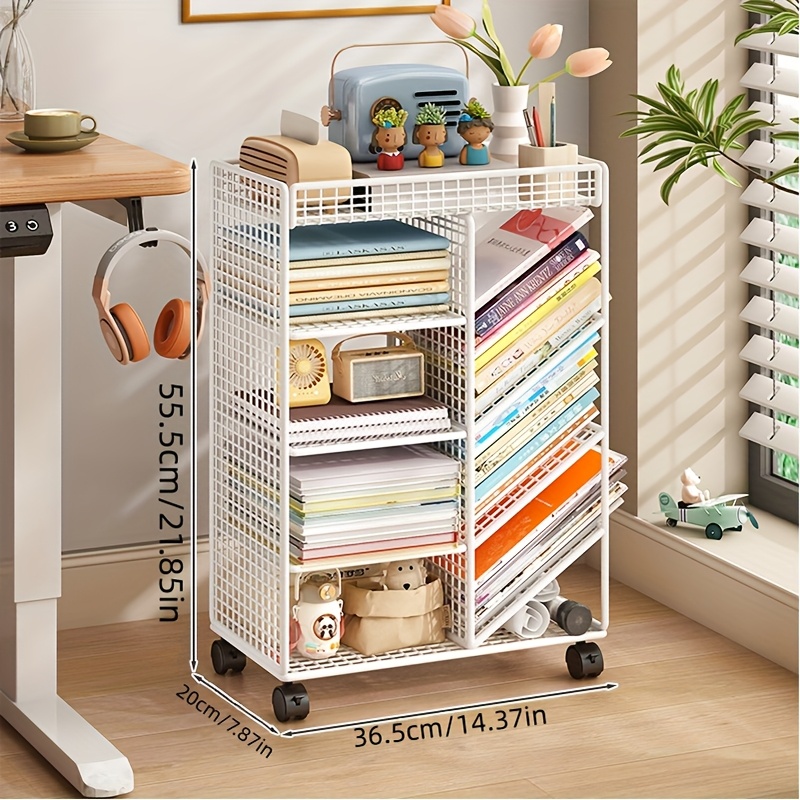 Troli Buku Beroda - Rak Buku M - Home Office Shed ulasan dan harga