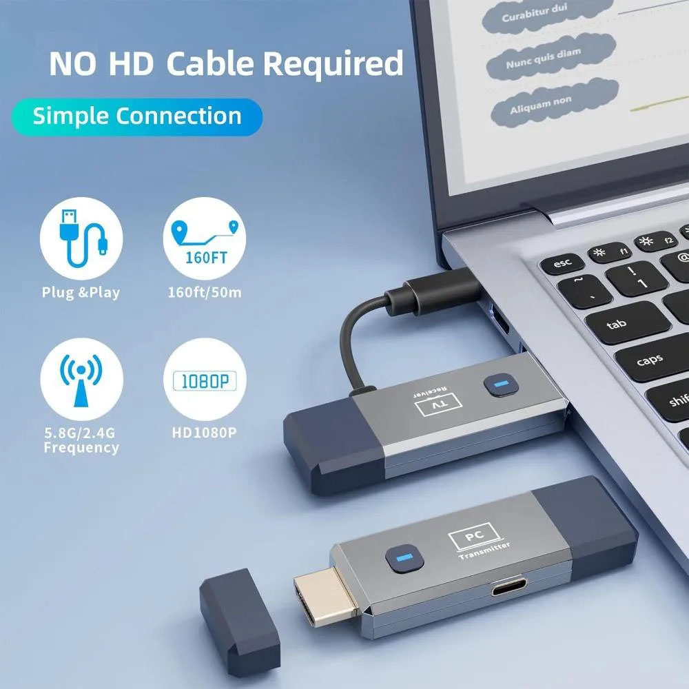 Pemancar Penerima HDMI Nirkabe - Home Office Laptop ulasan dan harga